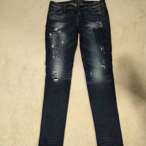 EUC Silver Aiko Mid Skinny Destructed Jeans Extra Tall 36Wx37L - Picture 5 of 16